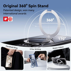 BL038 – Capa Transparente Magnética com Suporte Rotativo 360° para Samsung Galaxy S25 / S25 Ultra