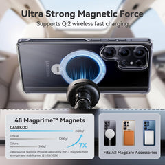 BL038 – Capa Transparente Magnética com Suporte Rotativo 360° para Samsung Galaxy S25 / S25 Ultra