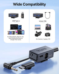 Microfone lapela sem fio BOYALINK 3 Type-C