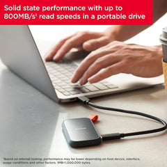 SSD Externo Portátil SanDisk 1TB USB 3.2 Gen 2 (10Gbps) Leitura até 800MB/s Cabo USB-C com Adaptador USB-A