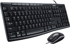 Kit Teclado e Rato USB Logitech MK200 Combo Com Fio Teclas de Atalho Multimédia e Design Resistente a Salpicos