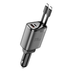 Carregador Automotivo WiWU Helix Pro GaN 111W | Tecnologia GaN III de Alta Eficiência – 1x USB-C PD + 1x USB-A QC em Liga de Alumínio