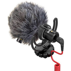 Rode VideoMicro Compact On-Camera Microphone with Rycote Lyre Shock Mount, Auxiliary, Black