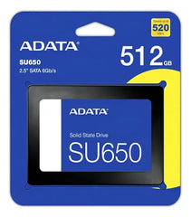 SSD ADATA Ultimate SU650 SATA III 2.5" (512GB / 1TB) Leitura até 520MB/s e Gravação até 450MB/s