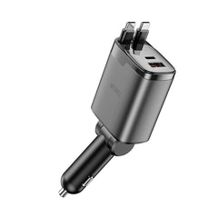 Carregador Automotivo WiWU Helix Pro GaN 111W | Tecnologia GaN III de Alta Eficiência – 1x USB-C PD + 1x USB-A QC em Liga de Alumínio