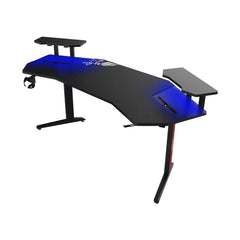 Mesa de Jogo em Fibra de Carbono Preta com Iluminação RGB GT-031C