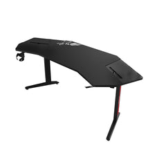 Mesa de Jogo em Fibra de Carbono Preta com Iluminação RGB GT-031C