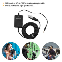 Adaptador de Áudio BOYA BY-BCA60 (XLR Fêmea para TRRS 3,5 mm)