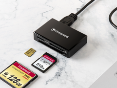 Transcend USB 3.0 Super Speed Multi-Card Reader para Cartões SD/SDHC/SDXC/MS/CF (TS-RDF8K) - Preto