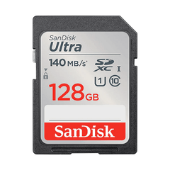 SanDisk Ultra 128GB SD Card SDXC Class 10 UHS-I com Velocidade de Leitura de 140MB/s