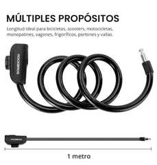 Cadeado de Bicicleta Rockbros RKS515-BK com Chave 1,1 m – Preto