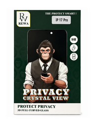 Protetor de vidro REWA Privado 5d Iphone 17 pro -Protetor de vidro HD -Antiestático e à prova de poeira