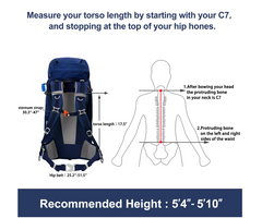 Mochila de Caminhada NEVO RHINO Advanced 45+5L | Estrutura Interna e Impermeável – Azul Marinho