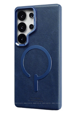 Capa de Couro Premium MagSafe para Samsung Galaxy S25 Ultra | Textura Confortável Soft-Touch, Anel Magnético Integrado de Alta Resistência e Proteção Completa de Bordas Elevadas