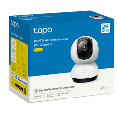 Câmara de Segurança Wi-Fi Inteligente 2K 4MP Pan/Tilt TP-Link Tapo C220 com Inteligência Artificial e Visão Noturna