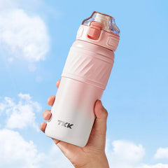 Garrafa Térmica TKK-2033 | 500ml com Canudo e Isolamento a Vácuo – Aço Inoxidável Reutilizável