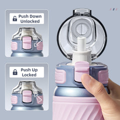 Garrafa Térmica TKK-2033 | 500ml com Canudo e Isolamento a Vácuo – Aço Inoxidável Reutilizável
