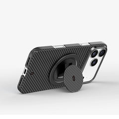 Anel Magnético WiWU Warriors Carbon MagSafe | Suporte Giratório 360° em Fibra de Aramida Genuína e Alumínio – Perfil Ultrafino de 4.8mm com Ímãs N52
