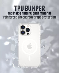 Capa Magnética Blueo Crystal Pro Drop Resistance para iPhone Série 16 (Glitter Transparente)
