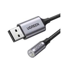 UGREEN 30757 – Adaptador de Áudio USB 2.0 para 3,5 mm (Alumínio, 25 cm)
