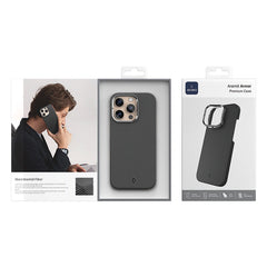Capa Aramid Armor WiWU DCC-208 | Fibra de Aramida Autêntica com Suporte de Câmara Multiângulo – Proteção Ultra Resistente para iPhone 16 Pro Max / 17 Pro Max