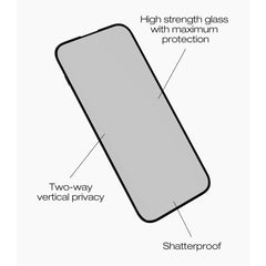 Vidro Frontal de Reposição REWA Glass Privacy para iPhone 16 Pro Max | Vidro Temperado de Alta Resistência 9H com Filtro de Privacidade Anti-Espreitadela Integrado
