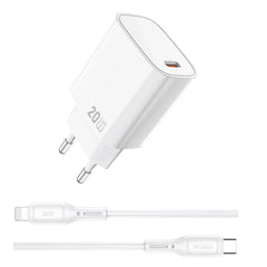 WI-G007C-L – CARREGADOR DE CELULAR Conjunto Carregador Rápido + Cabo WiWU 20W Essen GaN