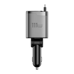Carregador Automotivo WiWU Helix Pro GaN 111W | Tecnologia GaN III de Alta Eficiência – 1x USB-C PD + 1x USB-A QC em Liga de Alumínio
