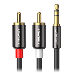 Cabo UGREEN 10584 3.5MM Macho para 2RCA Macho 2M