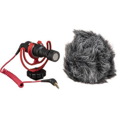 Rode VideoMicro Compact On-Camera Microphone with Rycote Lyre Shock Mount, Auxiliary, Black