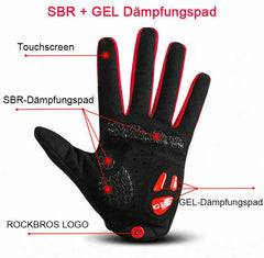 Luva de Ciclismo ROCKBROS S169-1BR Tamanho L – Vermelho/Preto