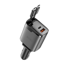 Carregador Automotivo WiWU Helix Pro GaN 111W | Tecnologia GaN III de Alta Eficiência – 1x USB-C PD + 1x USB-A QC em Liga de Alumínio