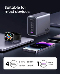 90903B – Carregador de Celular UGREEN Nexode 300W USB‑C GaN Charger