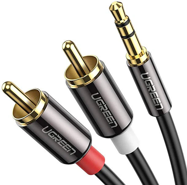 Cabo UGREEN 10584 3.5MM Macho para 2RCA Macho 2M