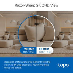 Câmara de Segurança Wi-Fi Inteligente 2K 4MP Pan/Tilt TP-Link Tapo C220 com Inteligência Artificial e Visão Noturna