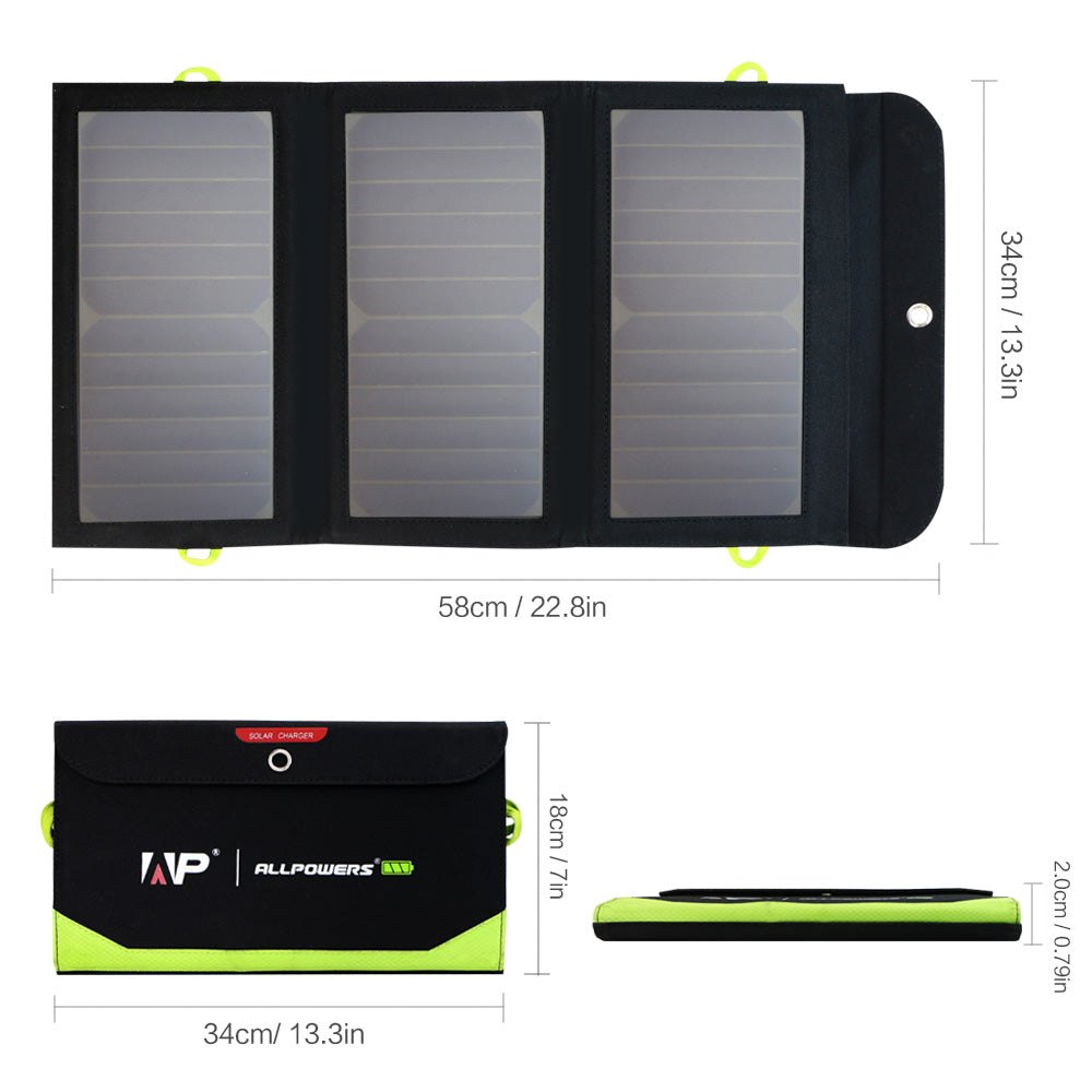ALLPOWERS SP002 Painel Solar com Bateria Embutida 10000mAh 5V 21W