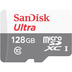 SanDisk Ultra Micro SD Card 128GB UHS-I SDXC Class 10 com Velocidade de Leitura de 100MB/s