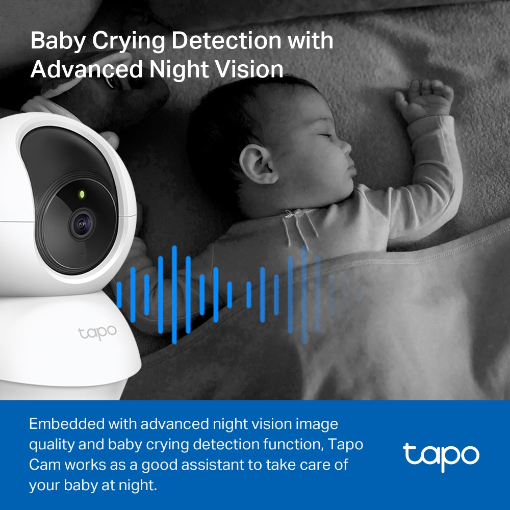Câmara de Segurança Wi-Fi Inteligente Full HD 1080p Pan/Tilt TP-Link Tapo C200 com Visão Noturna e Áudio Bidirecional