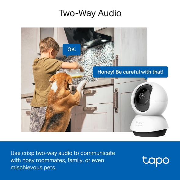 Câmara de Segurança Wi-Fi Inteligente 2K 4MP Pan/Tilt TP-Link Tapo C220 com Inteligência Artificial e Visão Noturna