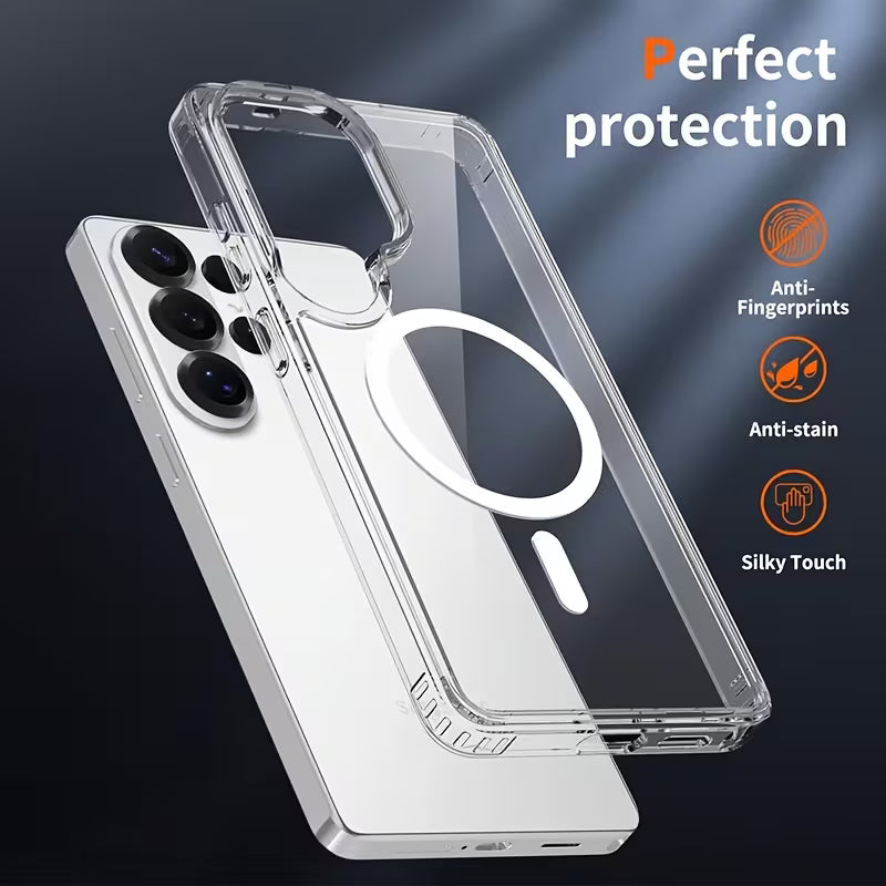 Capa Magnética Transparente MoobiFi para Samsung Galaxy S26 Ultra Proteção de Câmeras com Suporte MagSafe Qi2