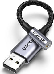 UGREEN 30757 – Adaptador de Áudio USB 2.0 para 3,5 mm (Alumínio, 25 cm)