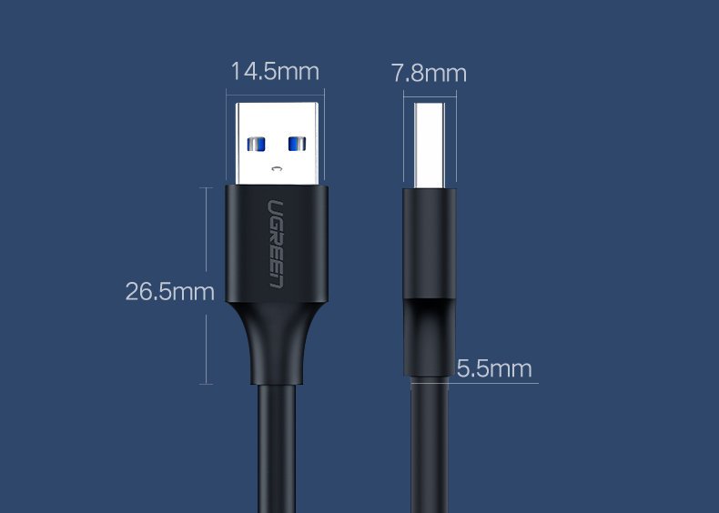 Cabo UGREEN 10310 USB 2.0 Macho para Macho 1.5m