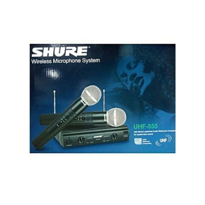 Sistema de Microfone Sem Fio Duplo SH-555 (UHF / VHF)
