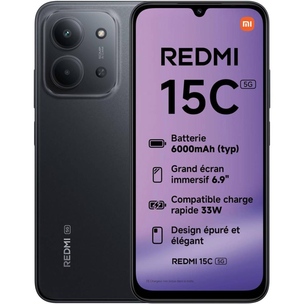 XIAOMI REDMI 15C (128GB + 6GB) Grandes Destaques: Super Bateria de 6000 mAh | Ecrã de 120Hz | Processador Helio G81-Ultra