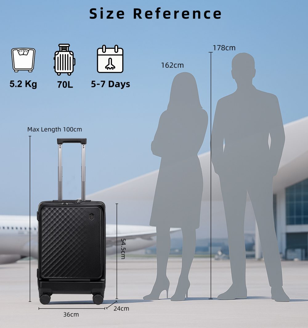 Mala de Viagem Inteligente Arctic Hunter Executiva com Rodas – 41L (LGX002)