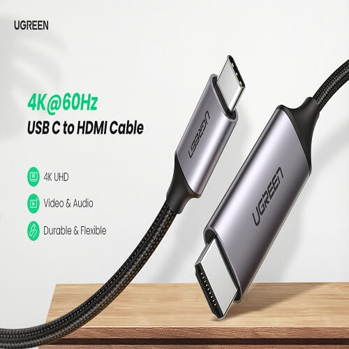 Ugreen cable HDMI cable - USB Type C 4K 60 Hz 1.5 m black-gray (MM142 50570)