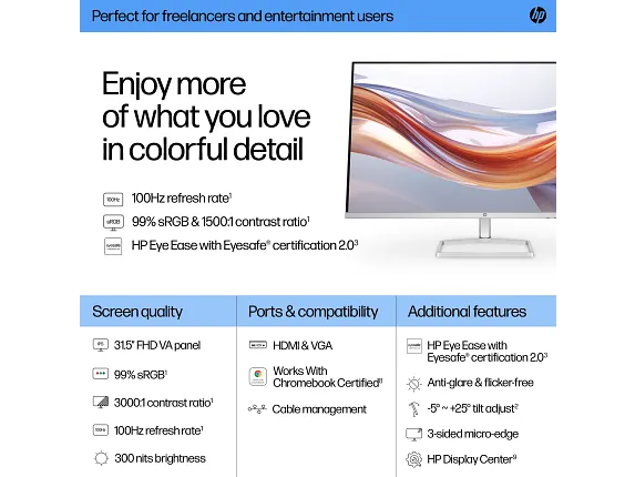 Monitor HP Series 5 31,5" FHD (Modelo 532sf)