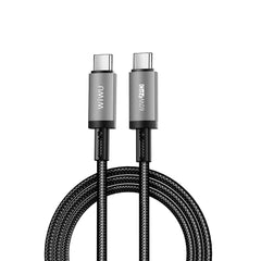 Cabo WiWU Titanlink WI-C057 USB-C para USB-C | Carregamento Ultra Rápido PD até 100W – 1 Metro em Nylon de Dupla Camada e Liga de Alumínio