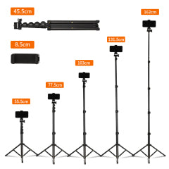 Tripé e Selfie Stick 2-em-1 Jmary MT-39 | Altura até 1.53m – Estrutura em Alumínio e Ferro com 5 Secções