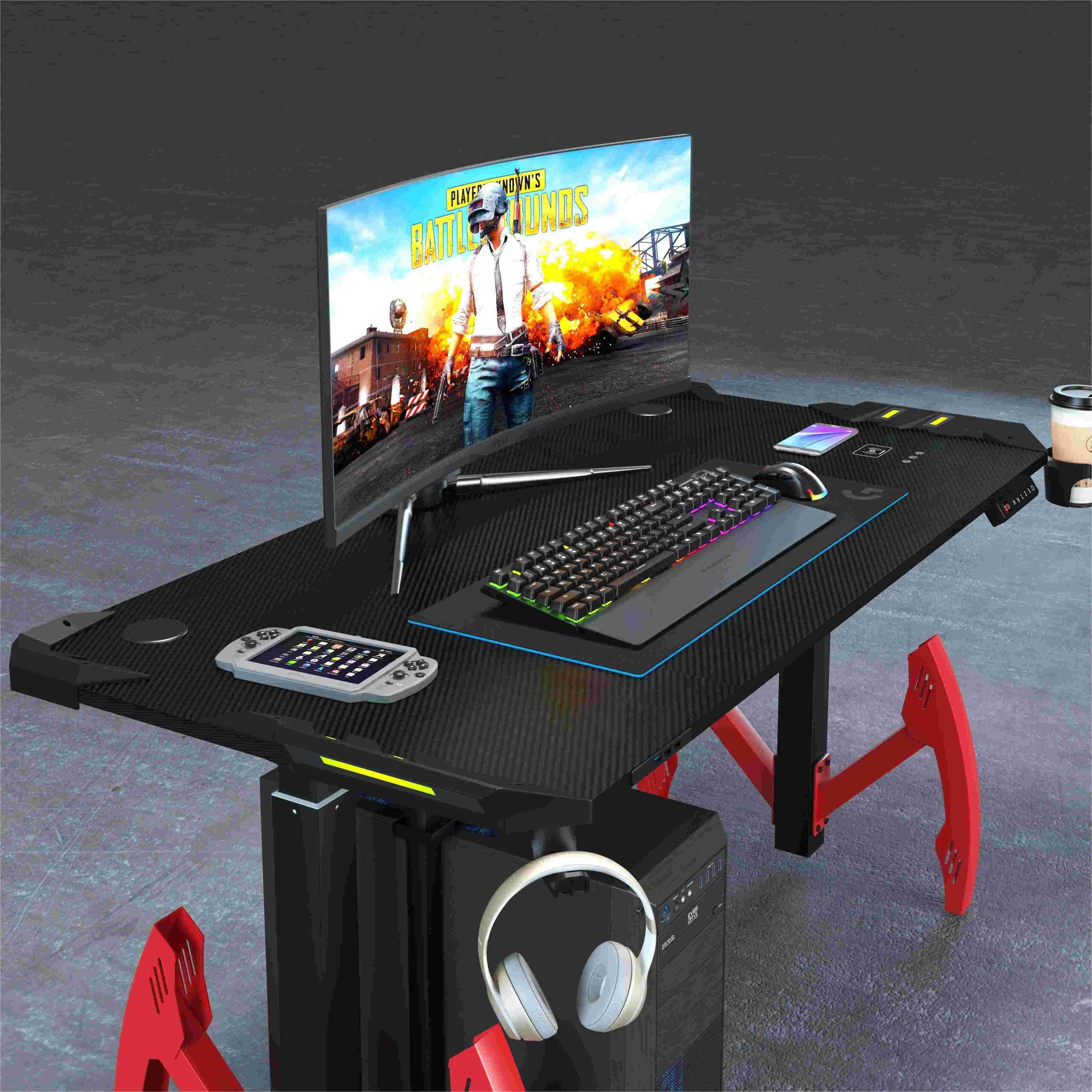 Electronic Standing Desk GT‑022 – Mesa Gamer Ajustável c/ LED RGB
